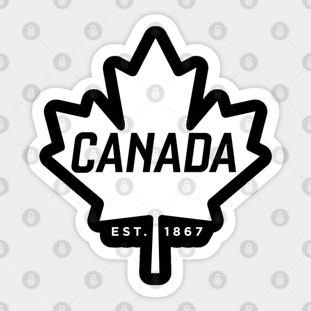 Canada Maple Leaf design - Canada Est. 1867 Vintage Sport Sticker by Vector Deluxe